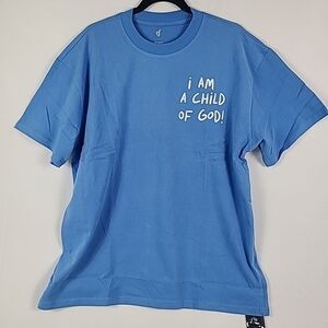 NWT Elevated Faith Unisex Adult's Child Of God Blue Short Sleeve T-Shirt Sz XL
